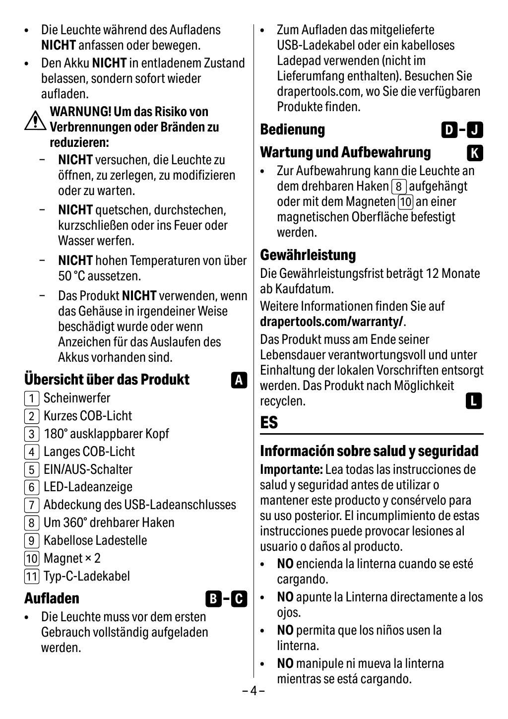 Datasheet page 4