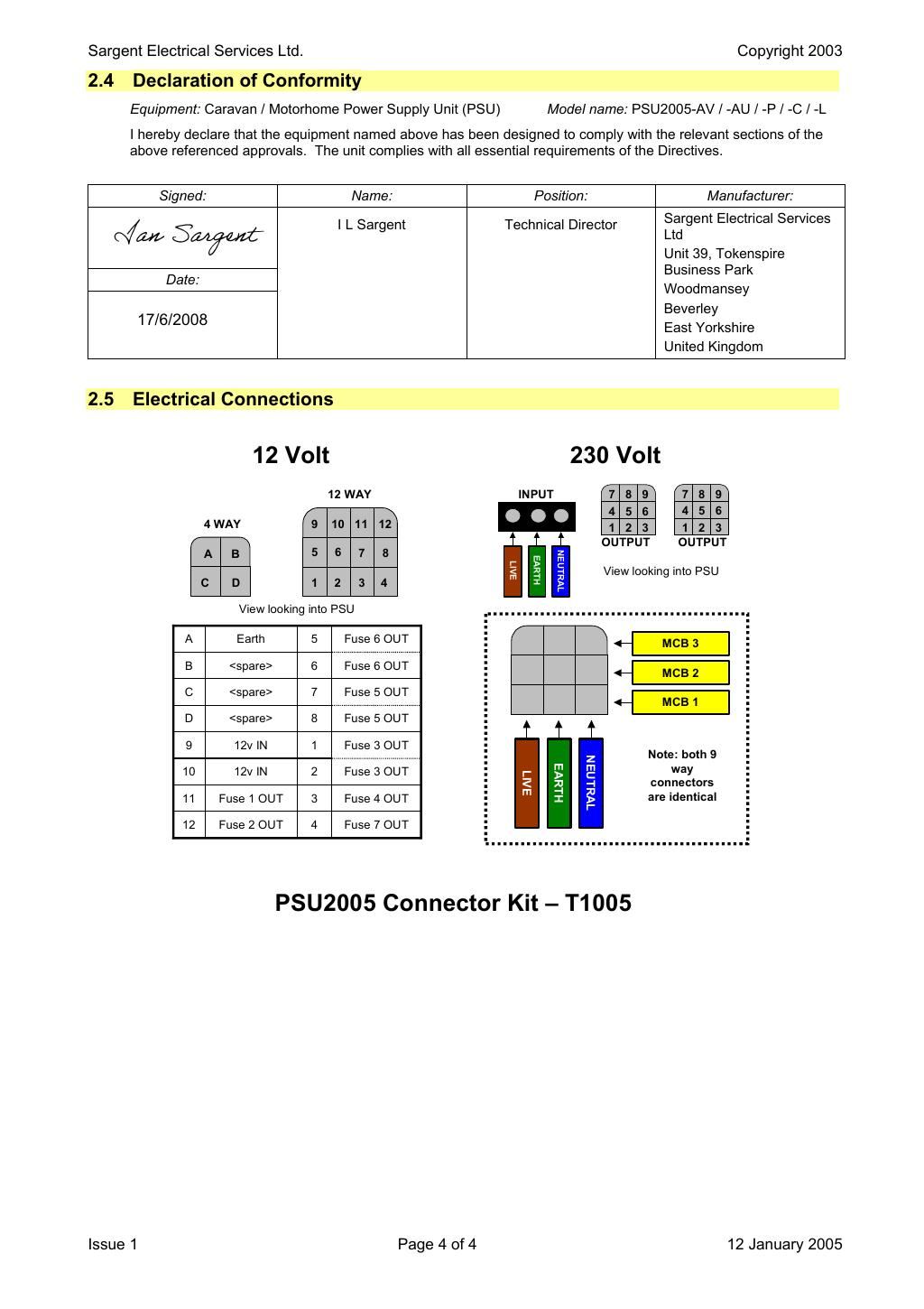 Datasheet page 4 of 4