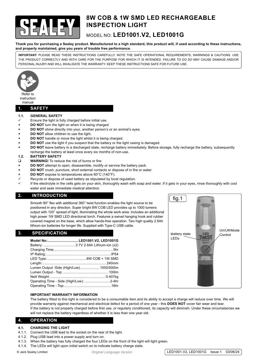 Datasheet page 1