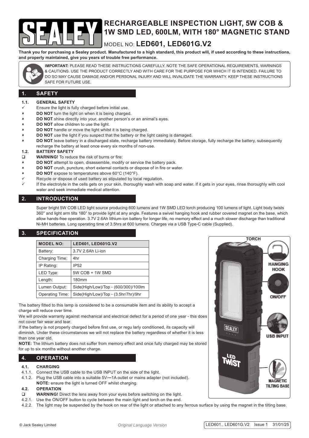 Datasheet page 1