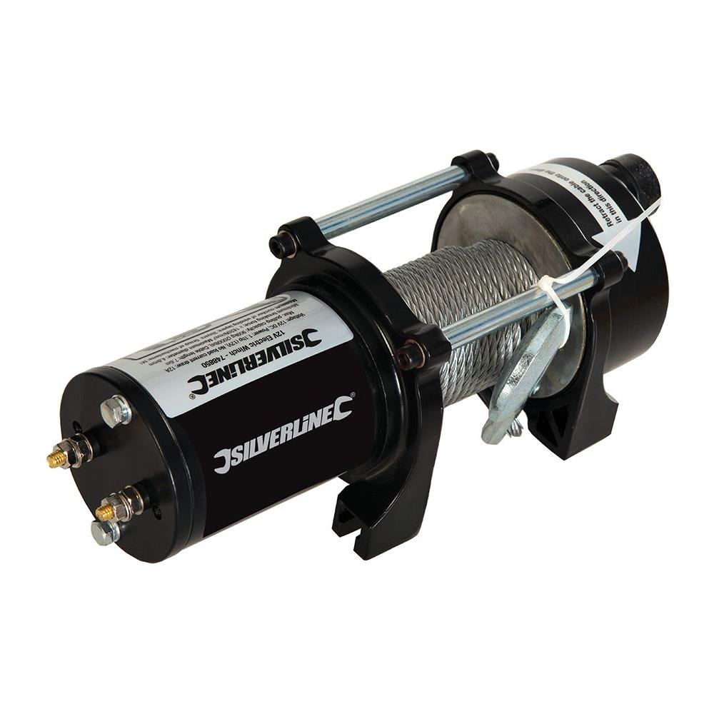 Silverline 12V Electric Winch 900kg (2000lb)