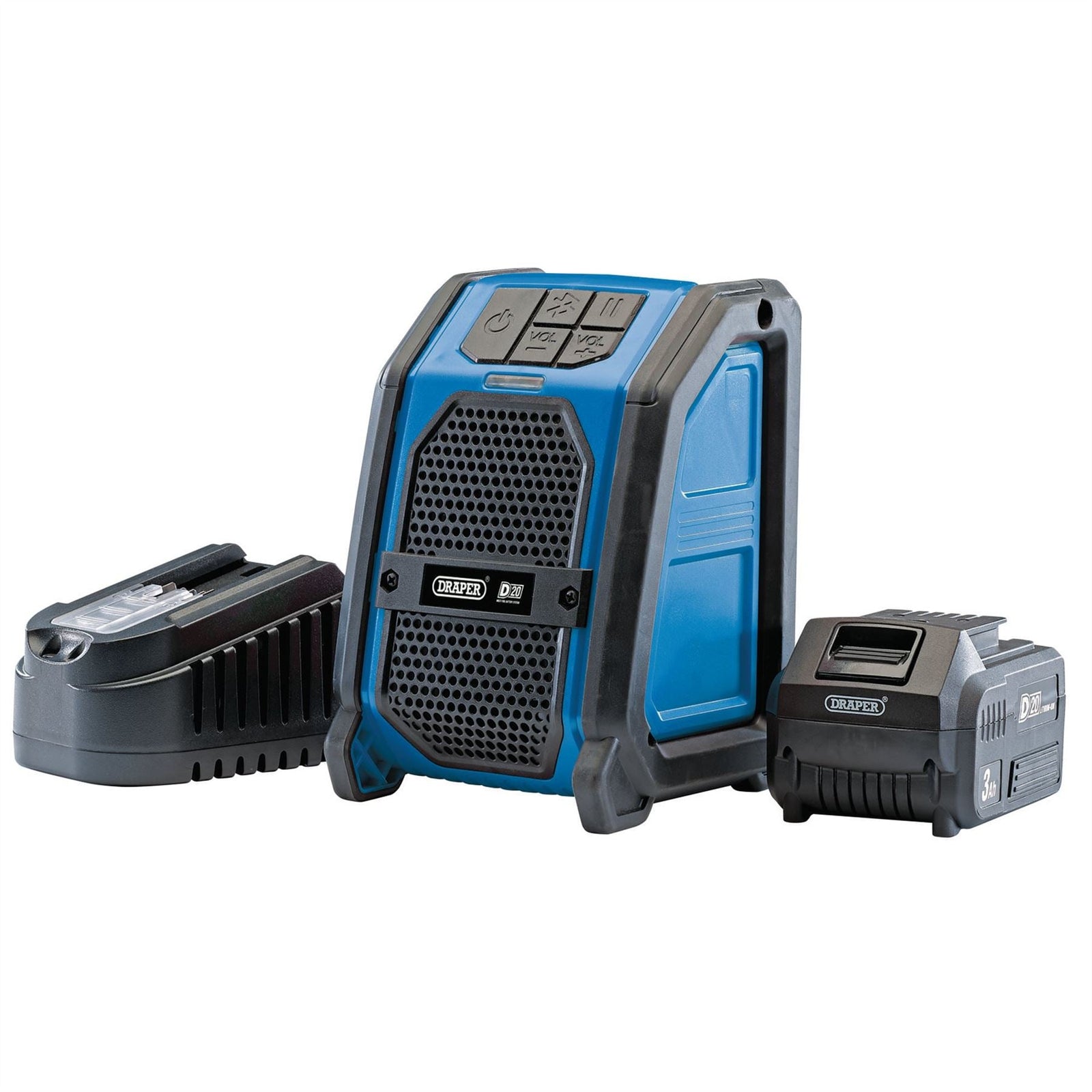 Draper D20 20V Wireless Speaker with 1 x 3.0Ah Battery and Charger 94903