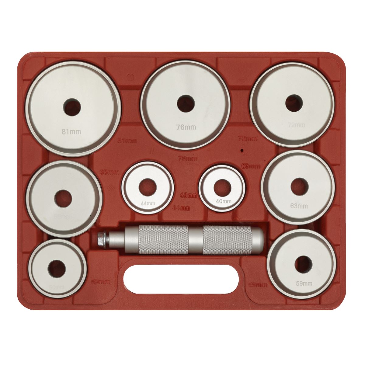 Sealey Bearing Race & Seal Driver Set 10pc Aluminium VS703