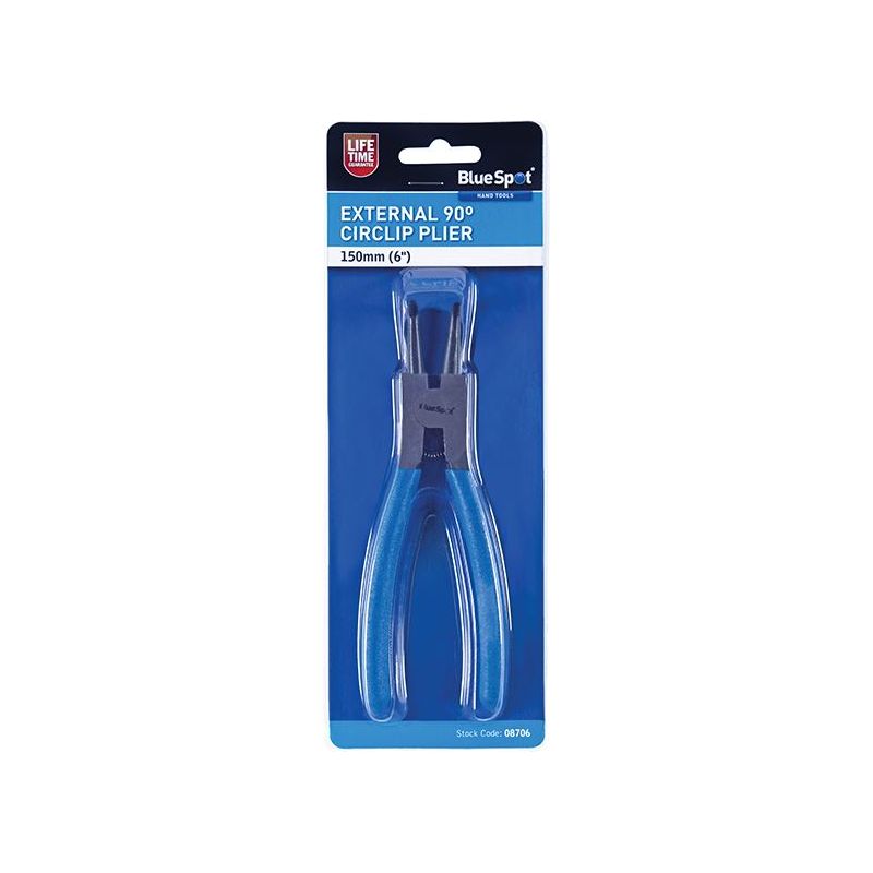 Bluespot Tools Circlip Pliers External Bent 90⁰ Tip 150mm (6in)