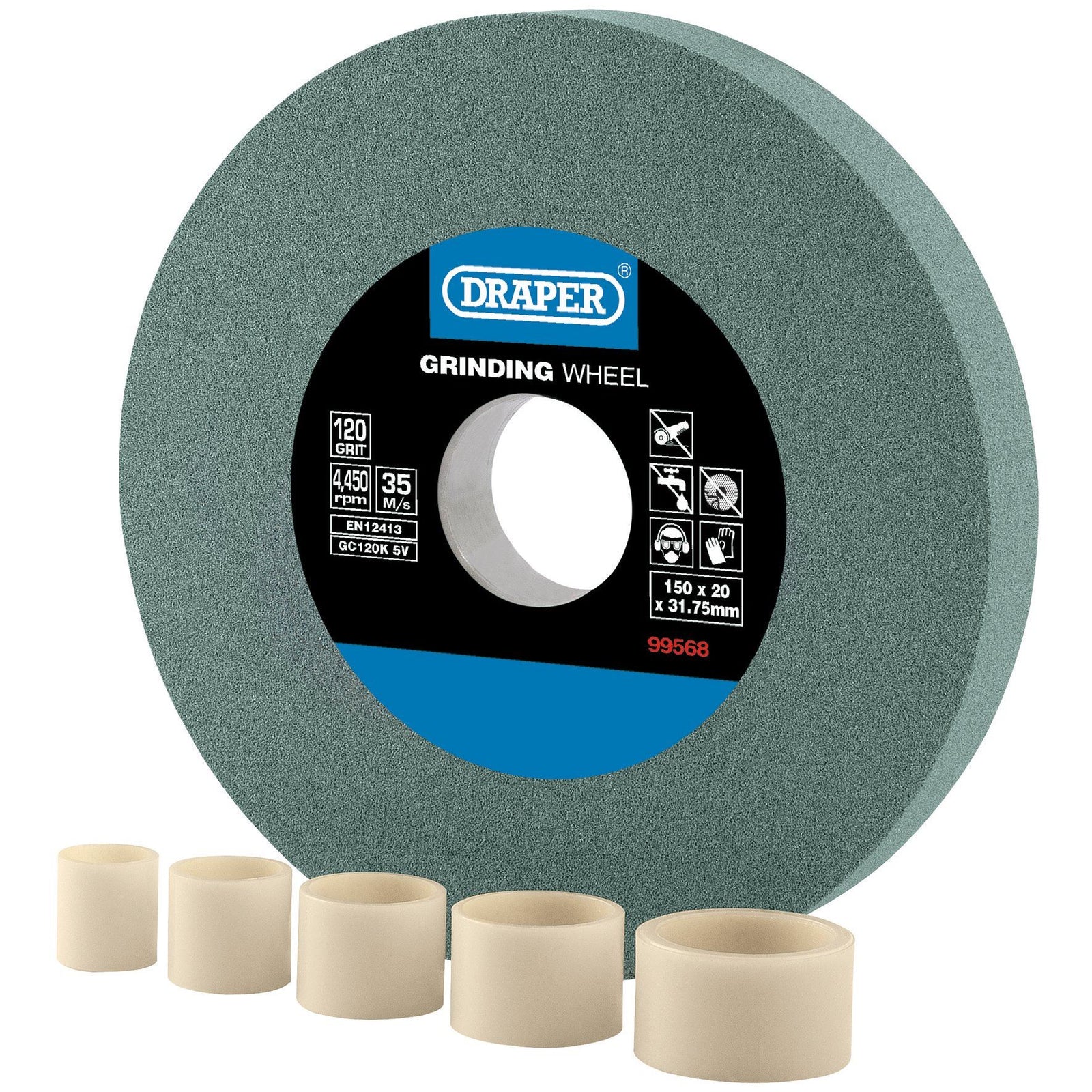 Draper Silicon Carbide Bench Grinding Wheel 120G (150mm x 20mm) 99568