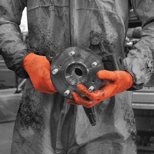 10x Bodyguard Finite Orange Grip Textured Grip Pattern Nitrile Gloves Medium Box 90