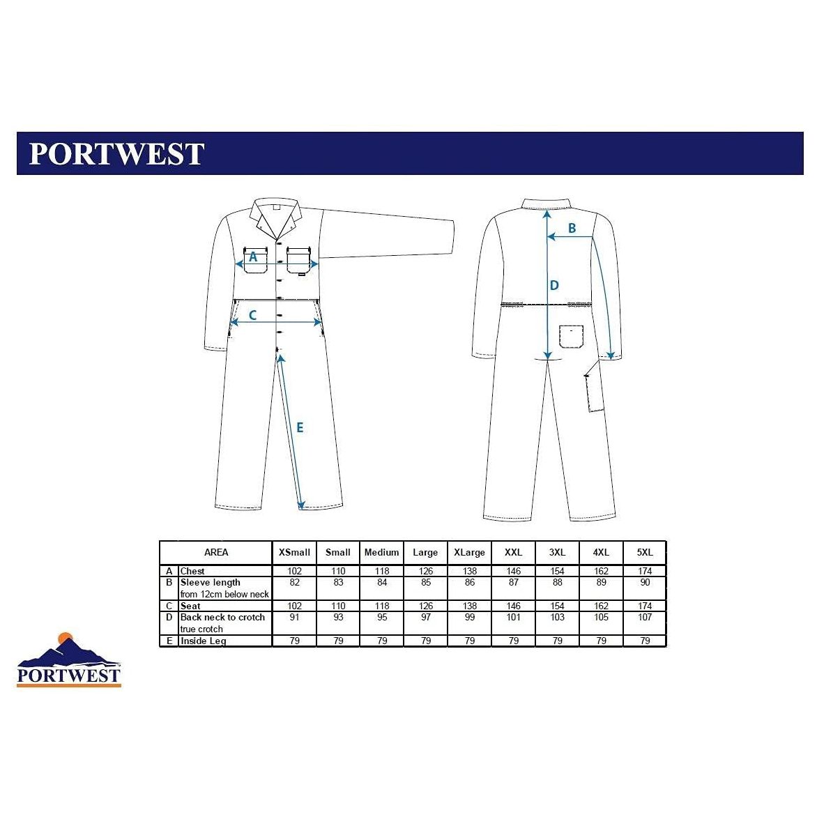Portwest Euro Work Coverall - Navy - Small