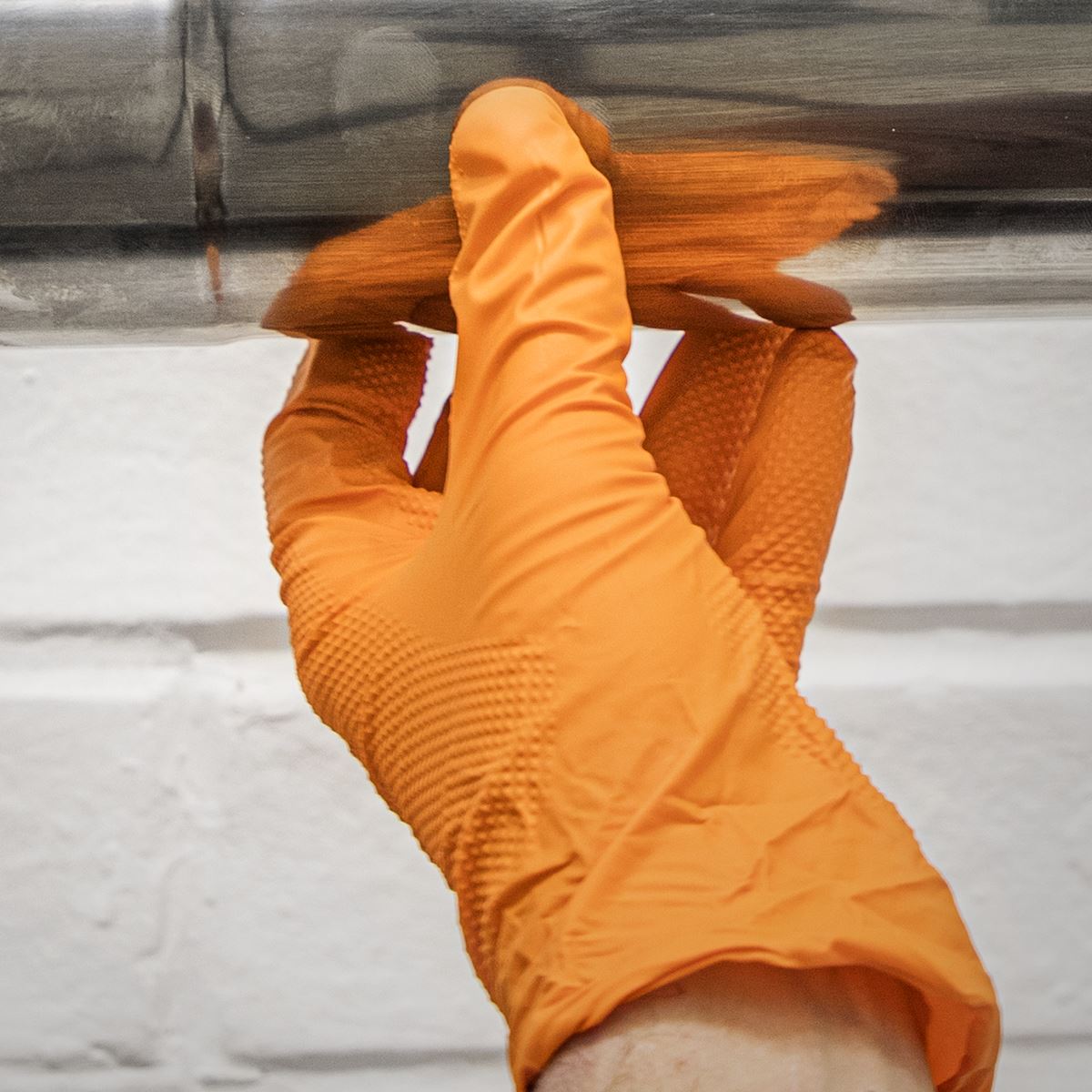 Sealey Orange Diamond Grip Extra-Thick Nitrile Powder-Free Gloves X-Large Pack o