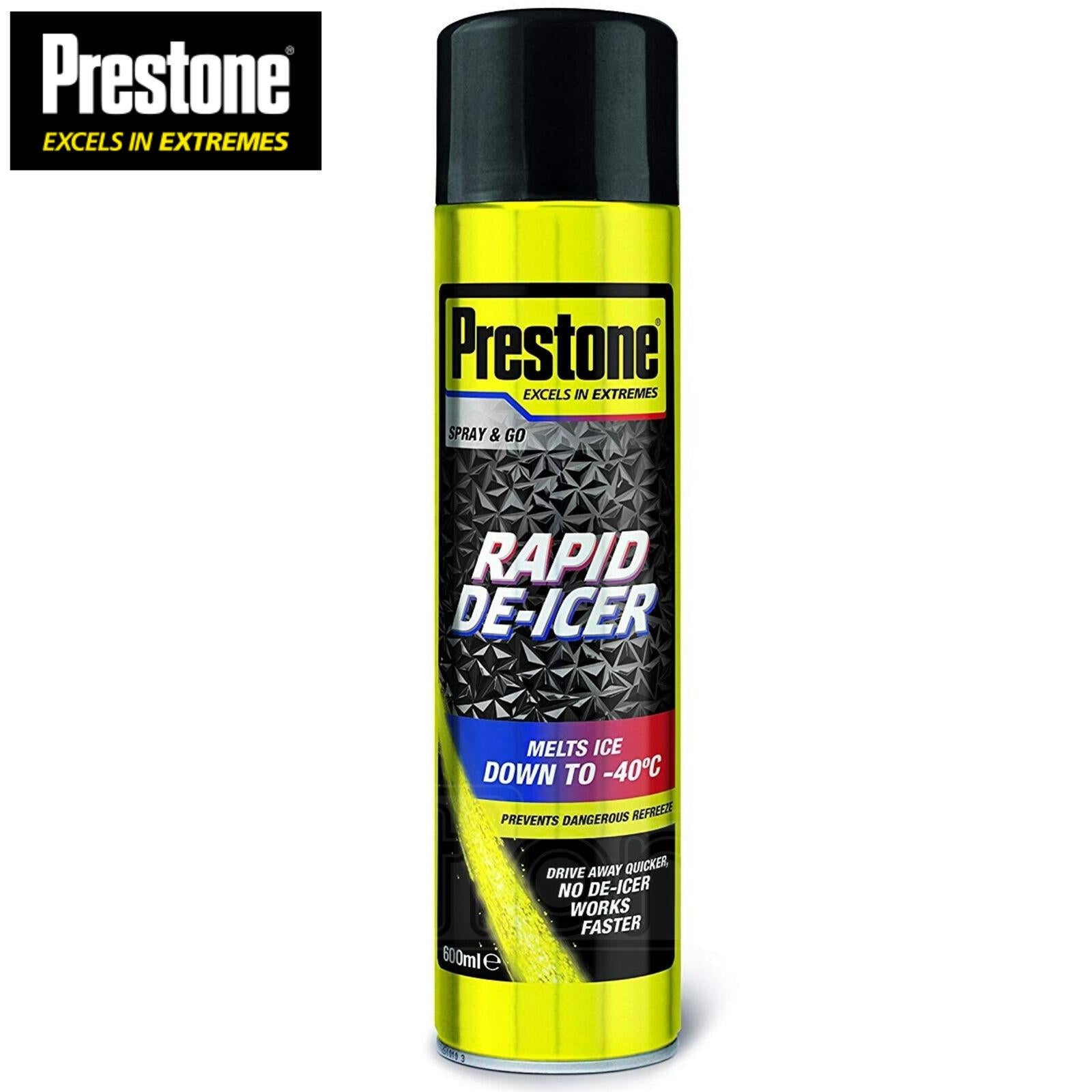 2x Prestone Car Rapid De-Icer Melts Windscreen Ice Frost Snow Aerosol Deicer