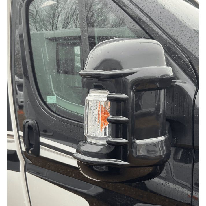 Milenco Motorhome Mirror Protectors Guards Black fits Fiat Ducato Peugeot Boxer