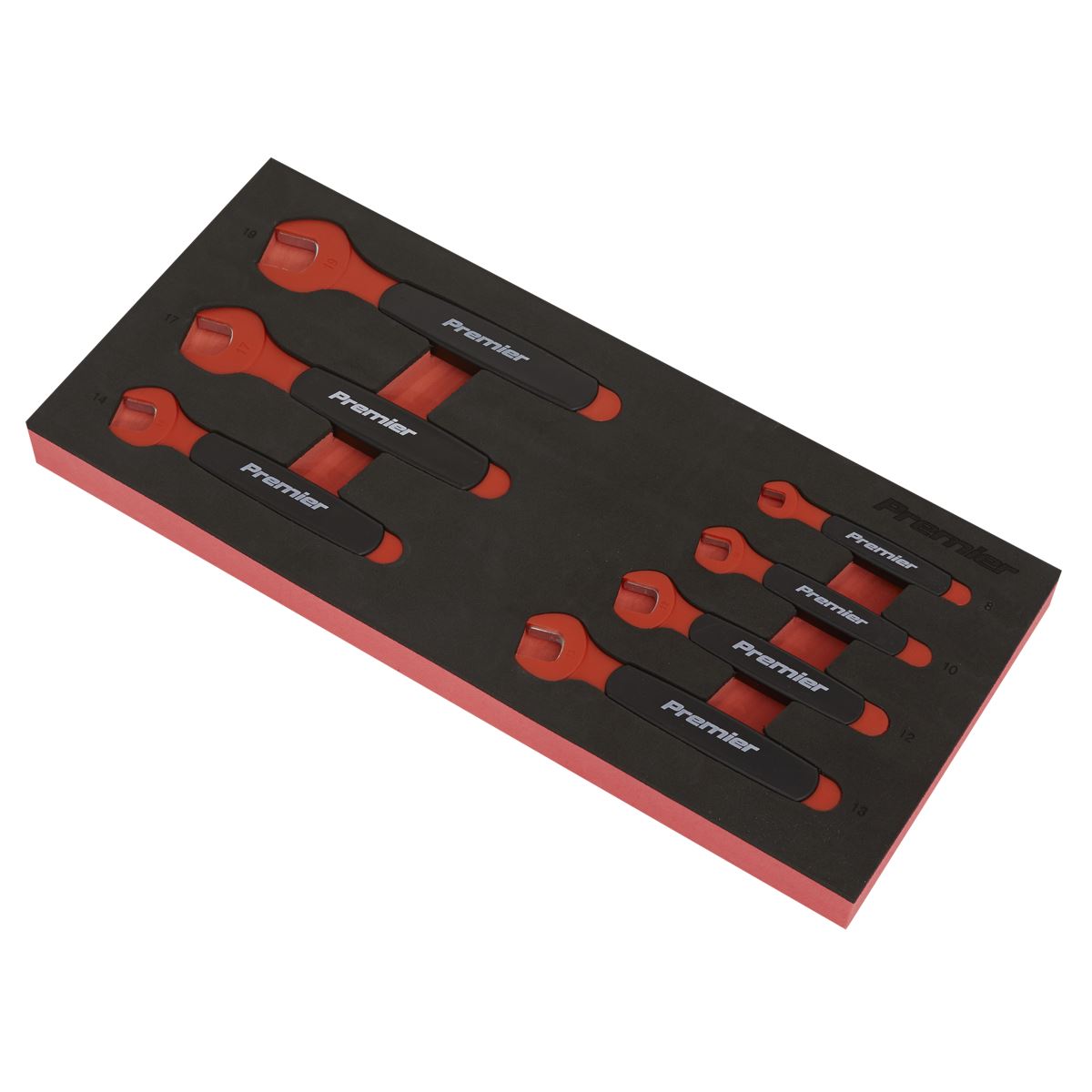 Premier Insulated Open-End Spanner Set with Tool Tray 7pc - VDE Approved