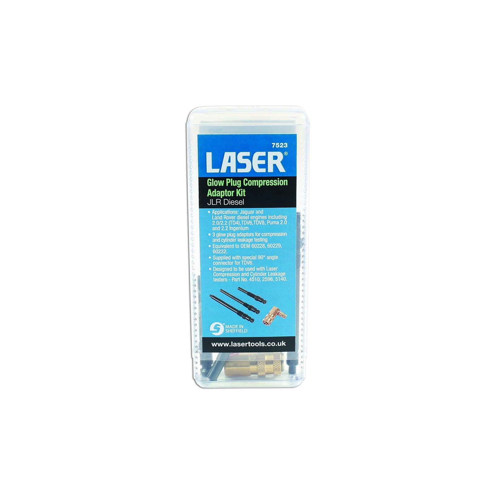 Laser Glow Plug Compression Adaptor Kit - for JLR Diesel 7523