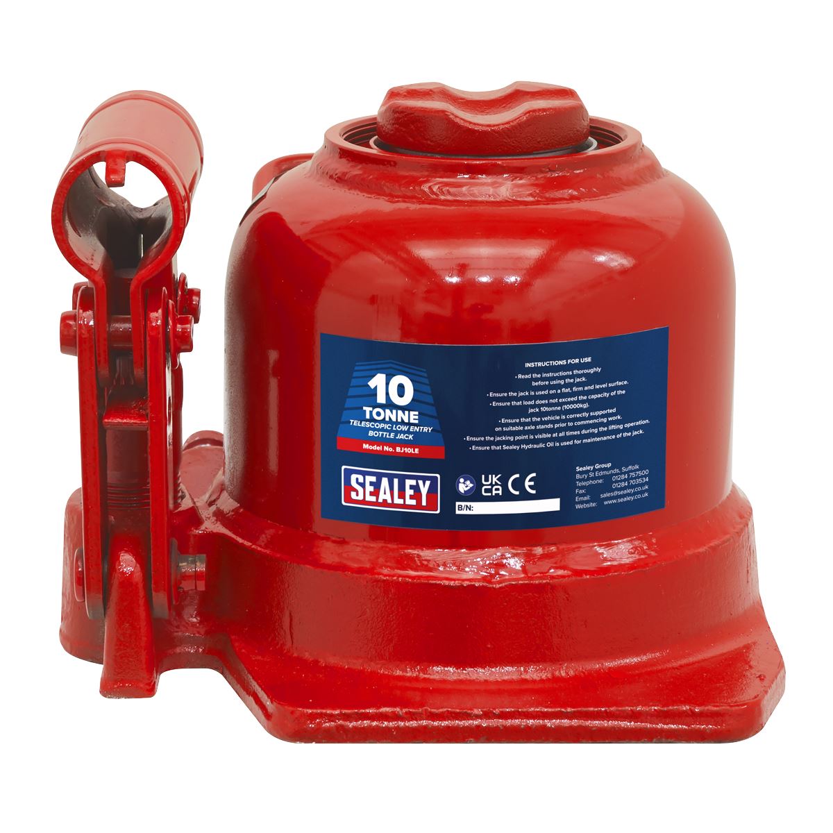Sealey Bottle Jack 10tonne Low Entry Telescopic BJ10LE