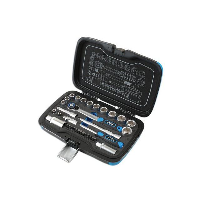 Laser Socket Set 3/8"D, 1/4"D 34pc 6918