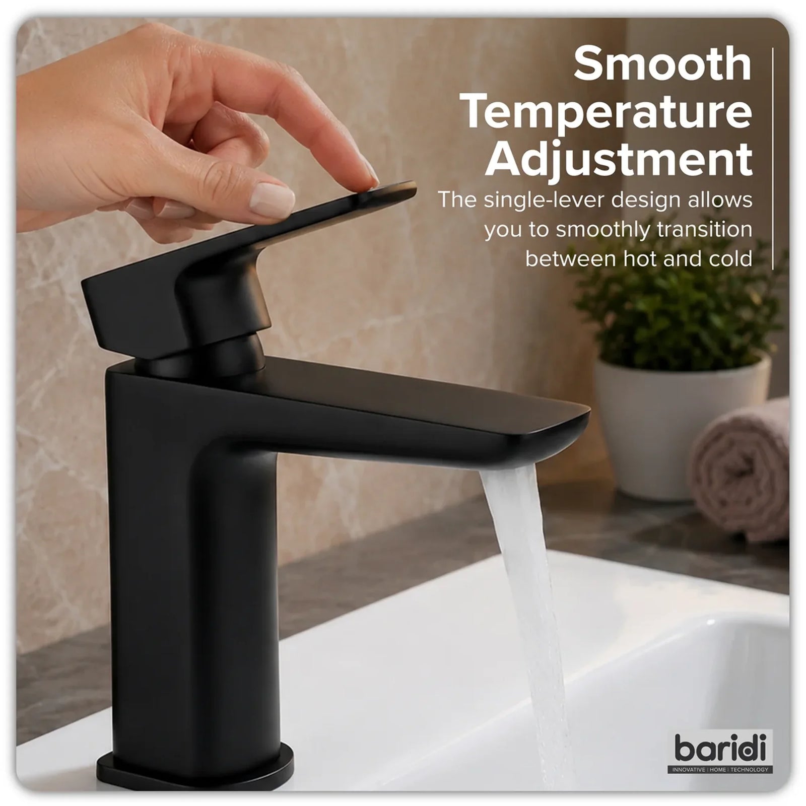Baridi Basin Mixer Tap DH393 Matt Black
