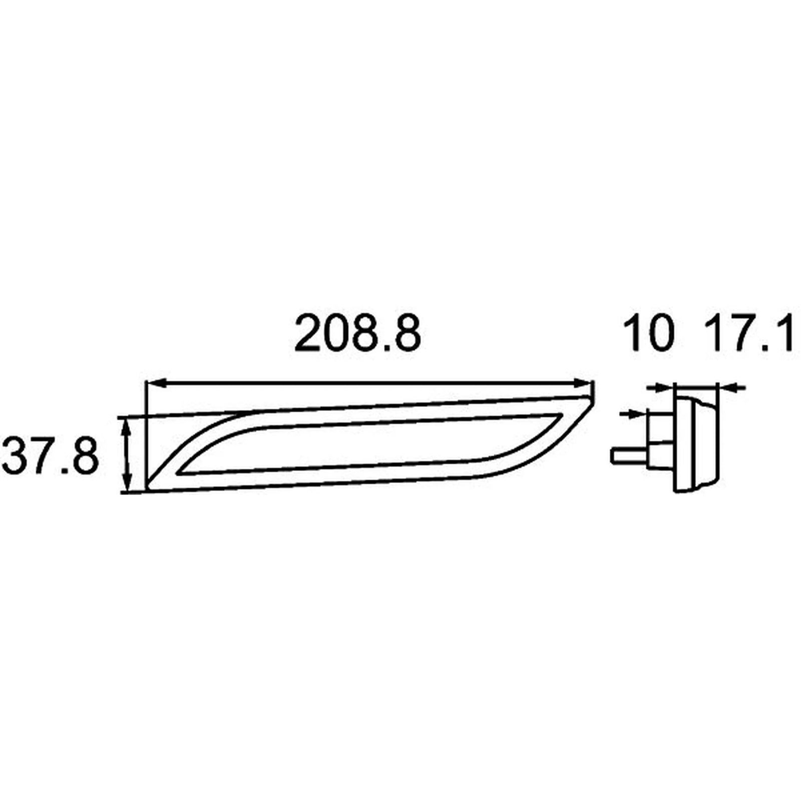 Hella Side Marker Light Wide High 2PS 013 307-251