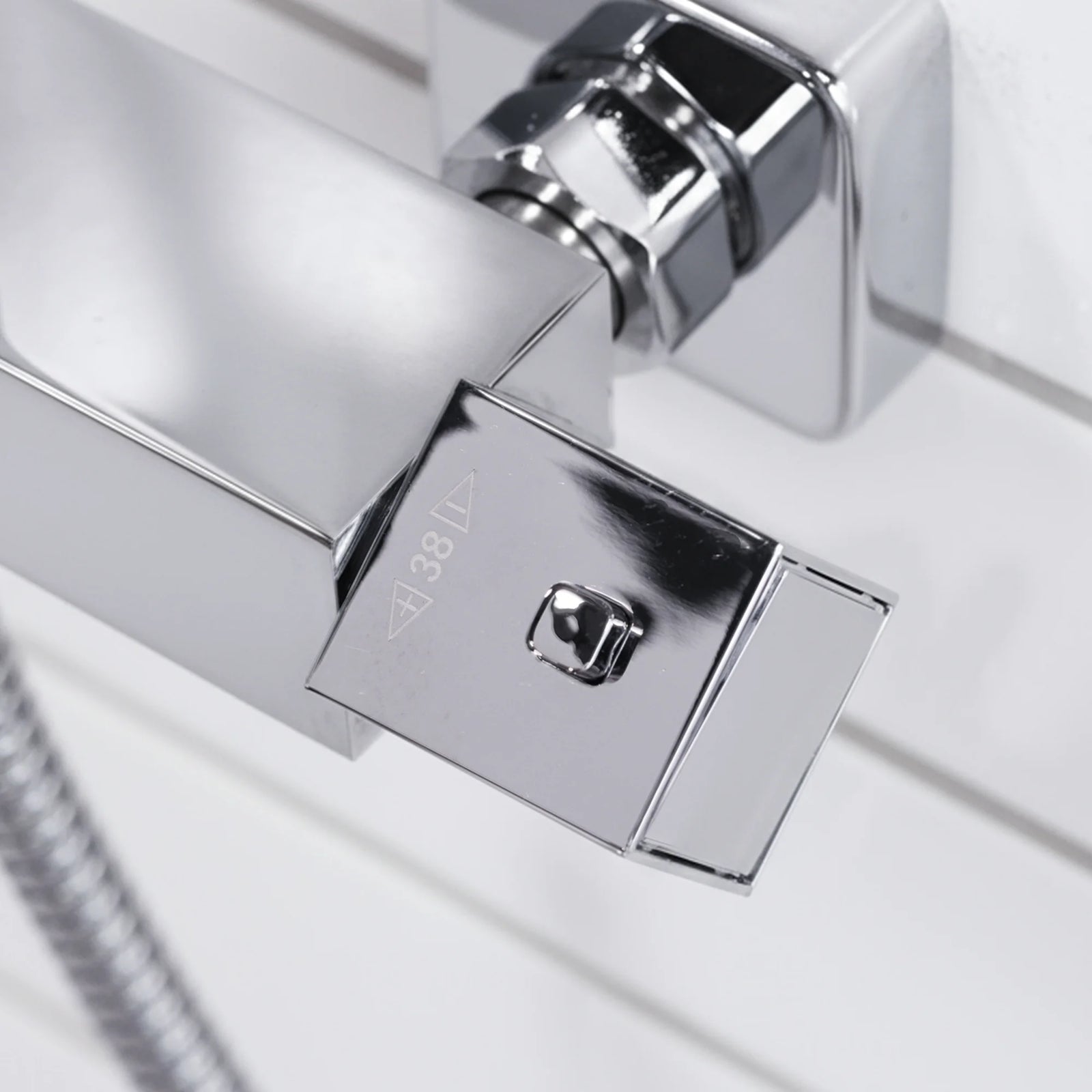 Baridi Thermostatic Shower Mixer Set 20x20cm Square Head
