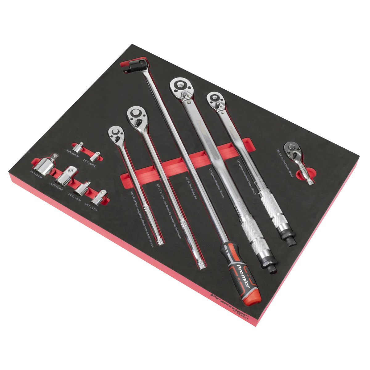 Sealey Premier Ratchet Torque Wrench Set TBT45 12 Piece with Tool Tray