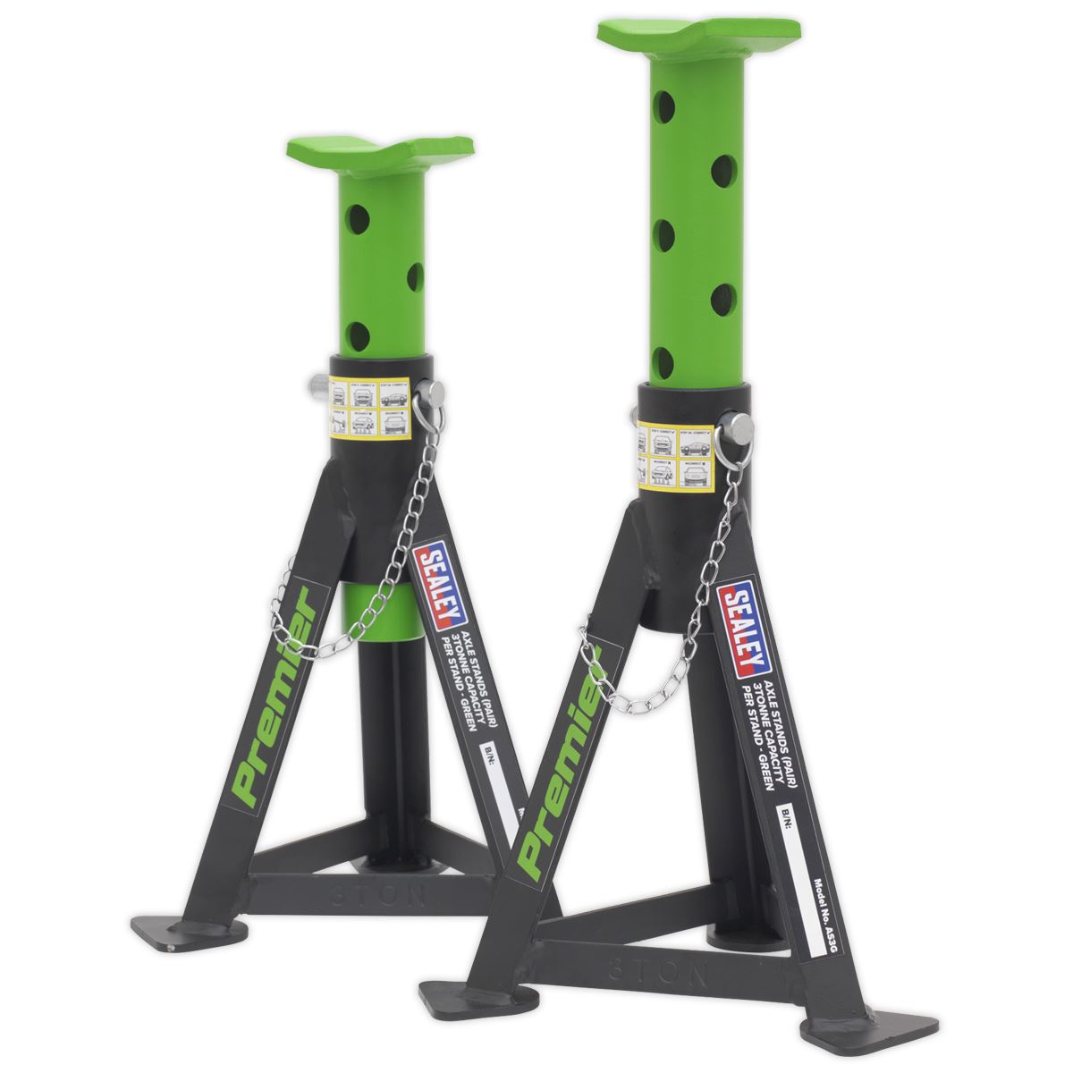 Sealey Trolley Jack 3tonne & AXLe Stands (Pair) 3tonne per Stand Combo