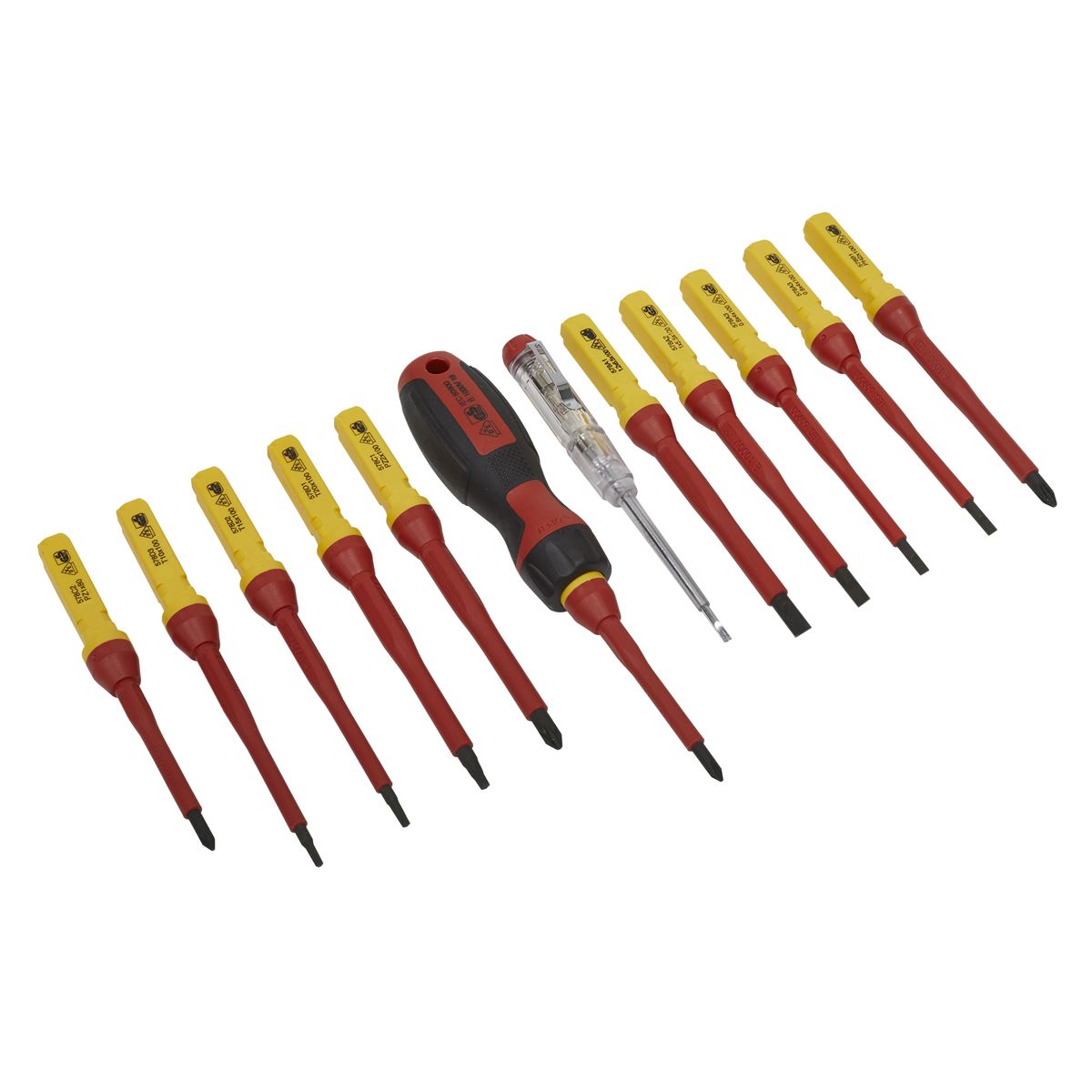 Sealey Interchangable Screwdriver Set VDE 1000V AC 1500V DC Hybrid 13pc Kit Torx