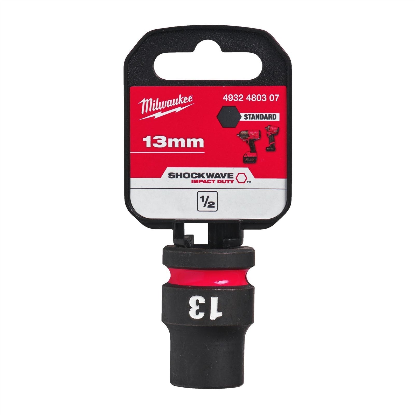 Milwaukee Hex Socket Shw 1/2 Std 13mm-1Pc 4932480307