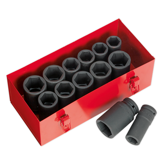 Impact Socket Set 13Pc Deep 3/4Inchsq Drive Metric/Im
