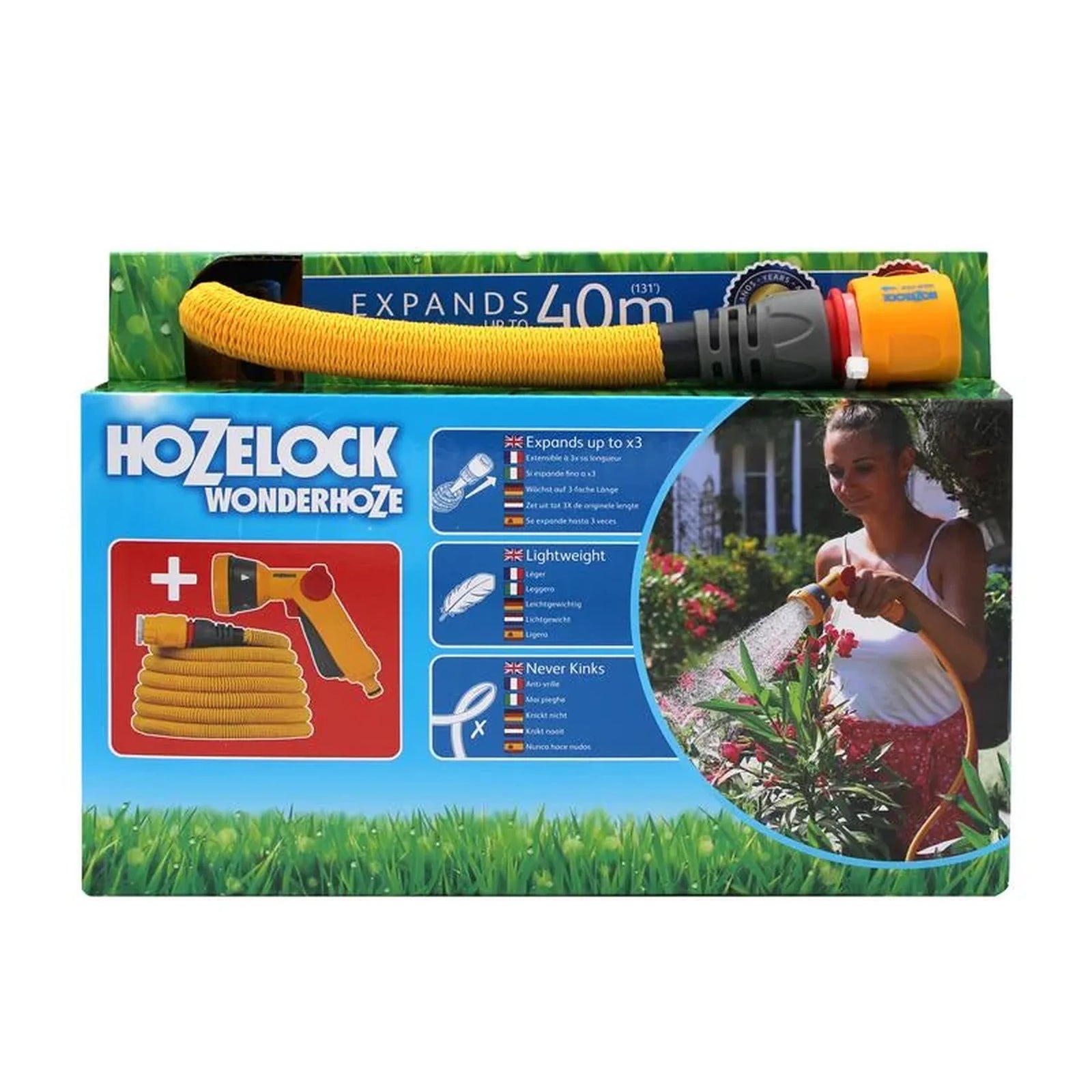 Hozelock Wonderhoze 40m + Multi Spray Gun 100-101-263 - 100-101-263