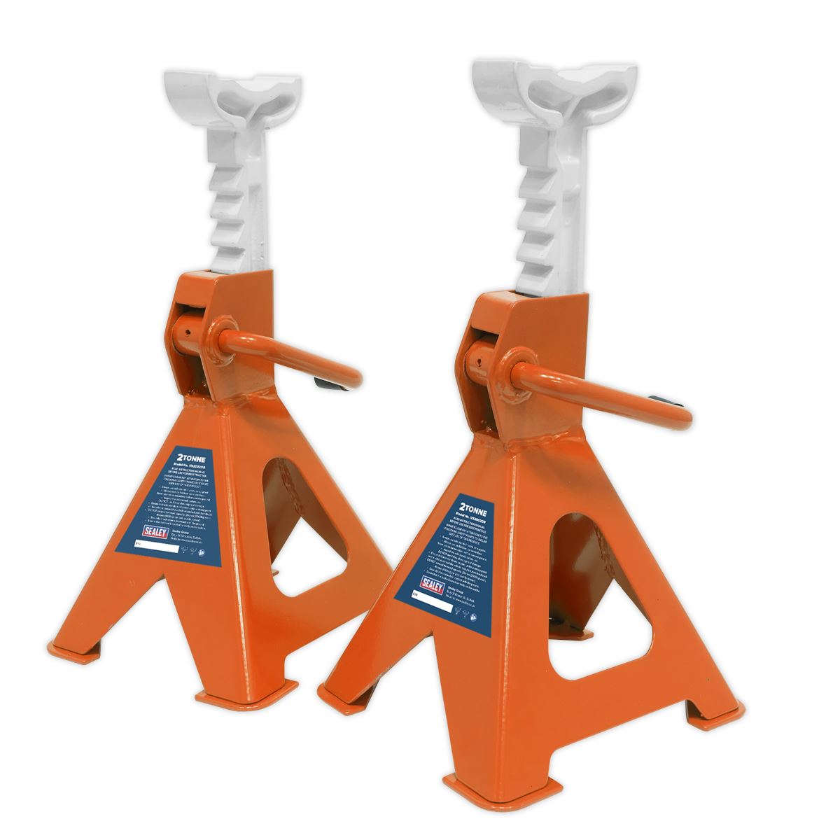 Sealey AXLe Stands (Pair) 2 Tonne Capacity per Stand Ratchet Type Orange