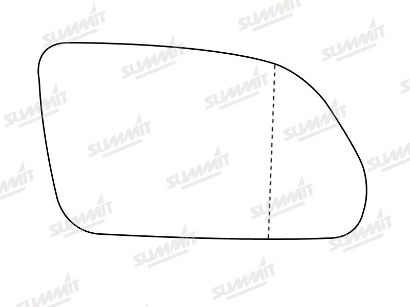 Summit Stick-On Standard Mirror Glass fits Skoda Octavia 2 VW Polo 05 on RHS