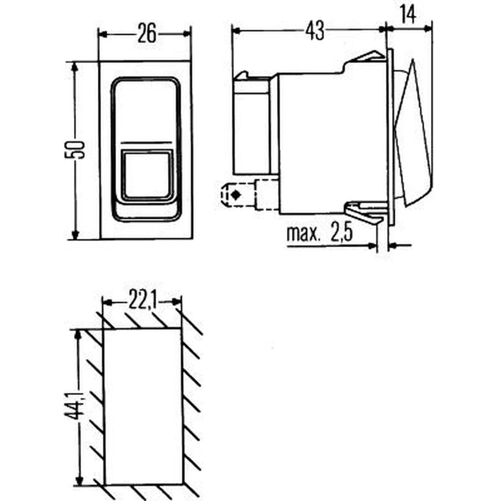 Hella Hazard Warning Light Switch 9 Connectors 6HH 007 832-771