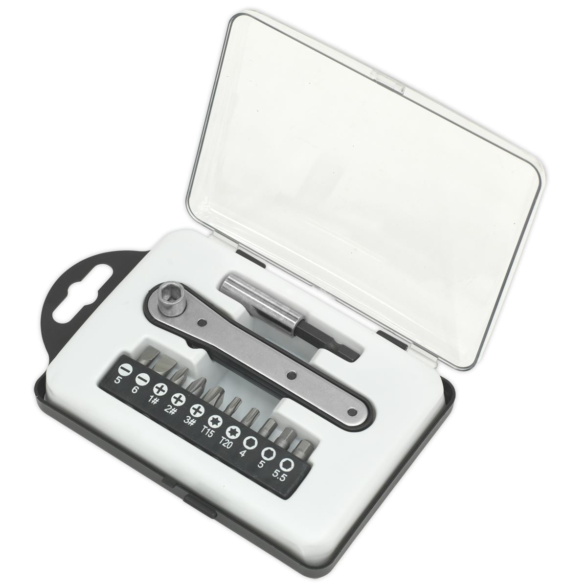 Siegen 12pc Ratchet Driver Bit Set in Case Screwdriver Slotted Phillips Trx Bits