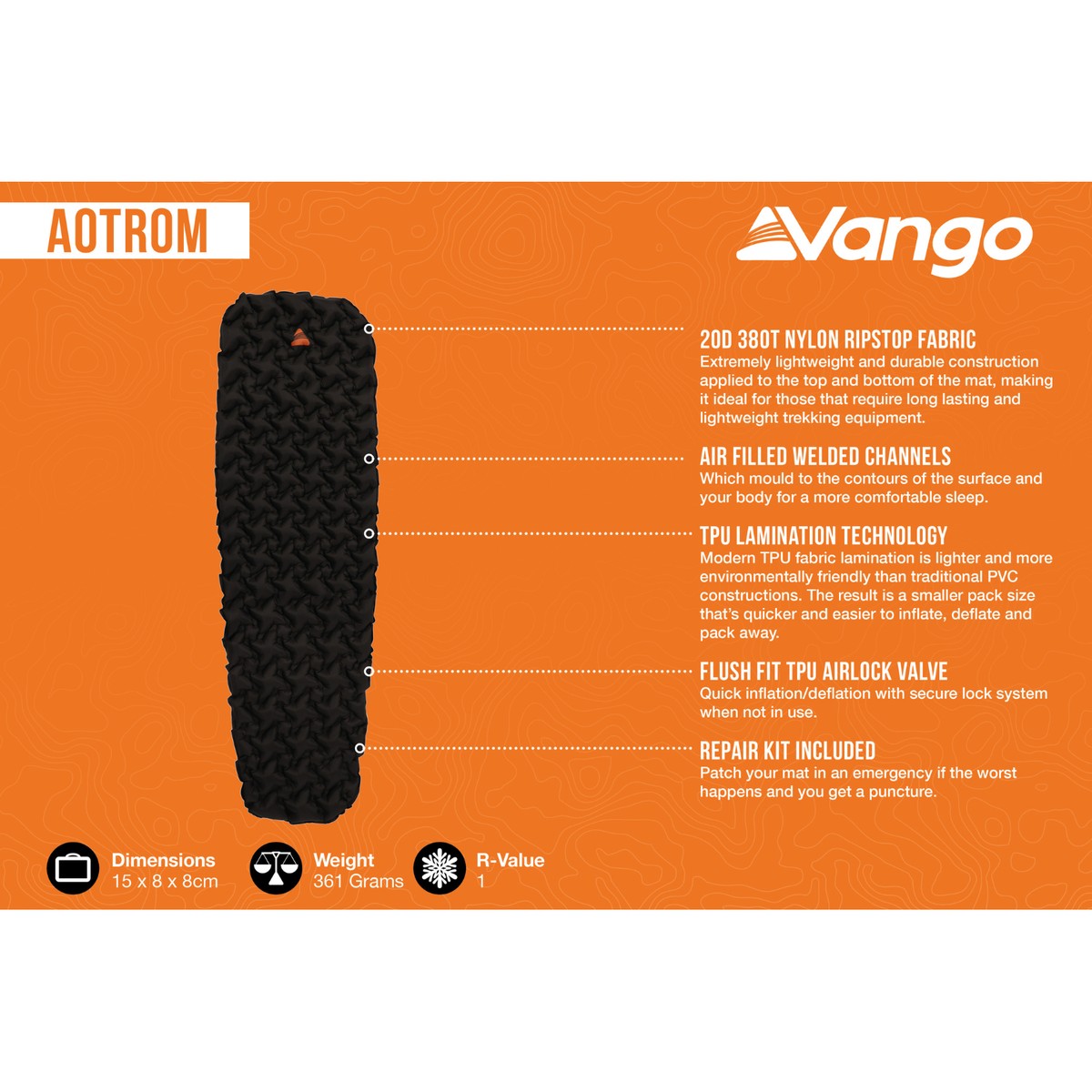 Vango Aotrom Standard 5 Sleeping Mat Anthracite