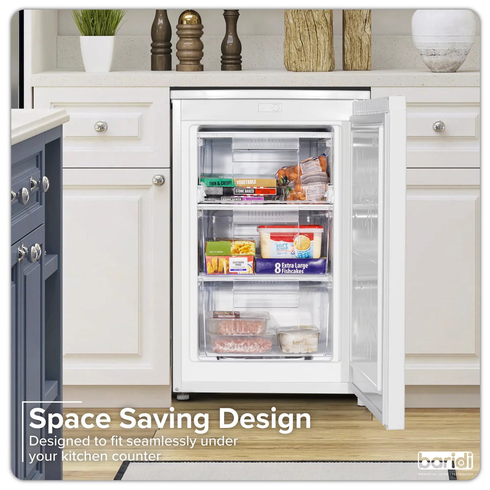 Baridi Undercounter Freezer DH250 85L - White