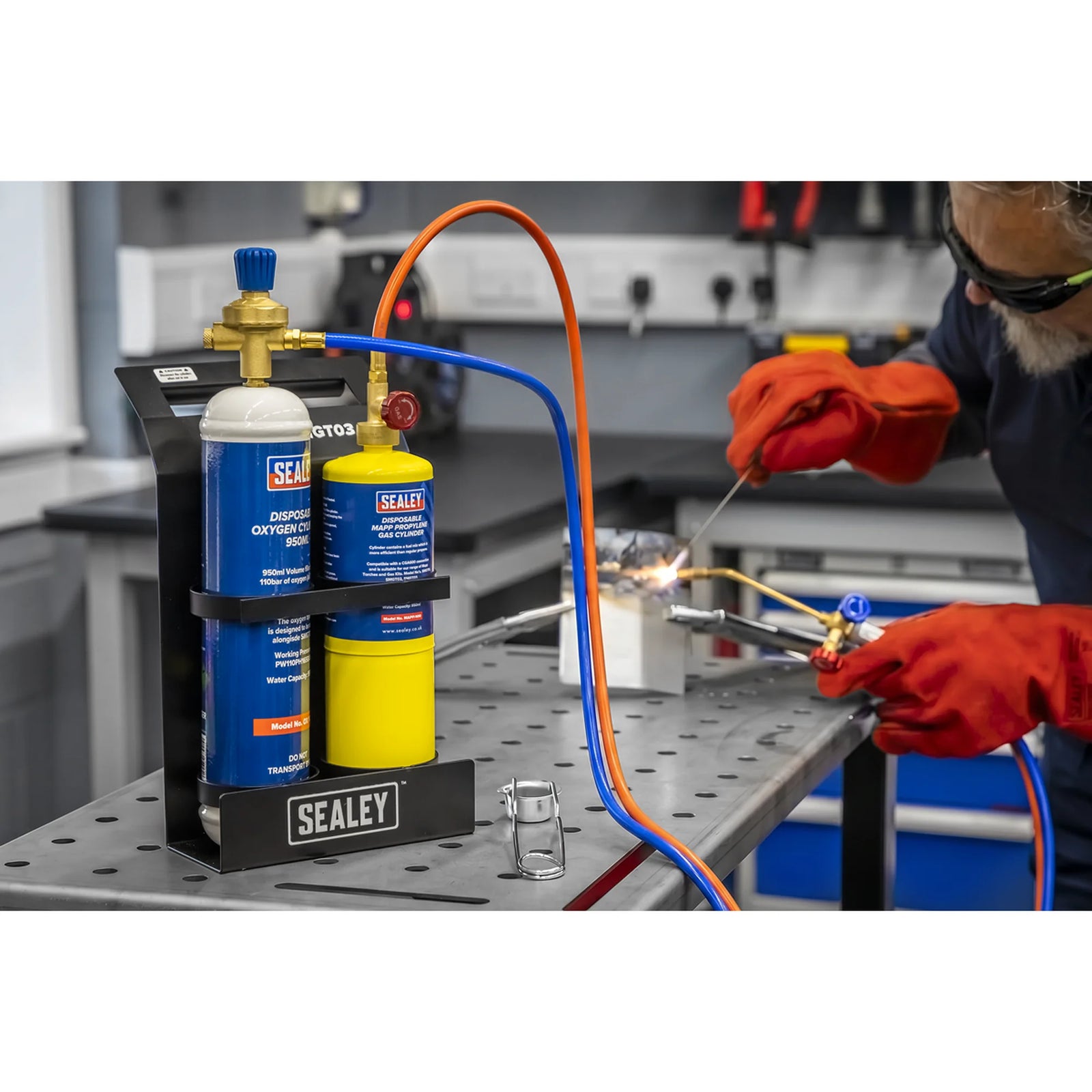 Sealey MAPP Gas & Oxygen Brazing Kit with 400g Cylinder