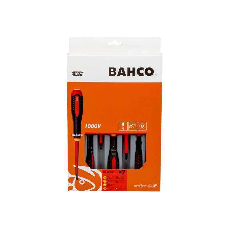 Bahco BE-9887S ERGO™ VDE Insulated Screwdriver Set, 7 Piece