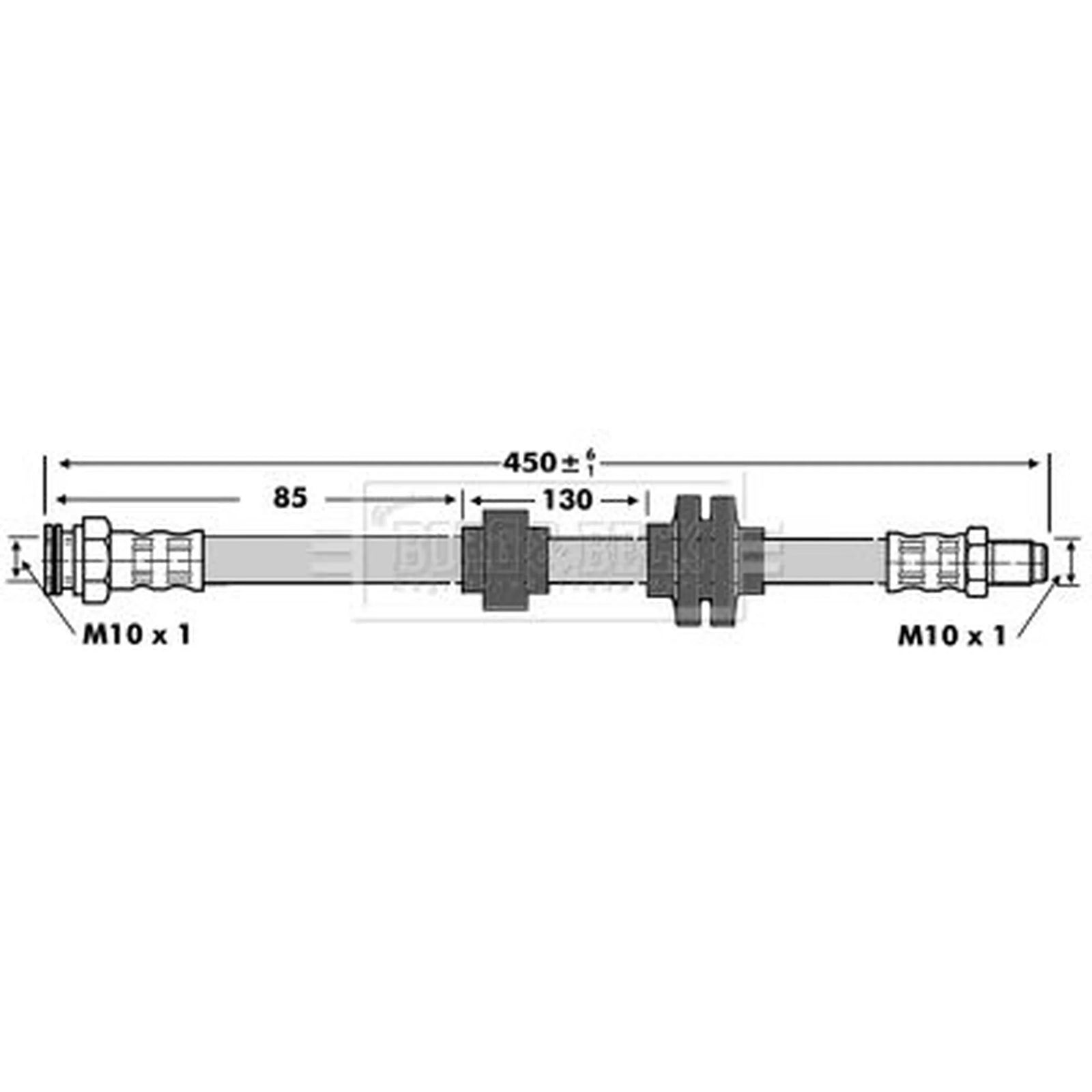 Borg & Beck Brake Hydraulic Hose Line Rear Right BBH6759