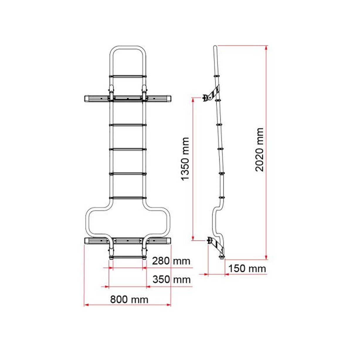 Fiamma Deluxe Dj Ducato H3 - Deep Black Ladder