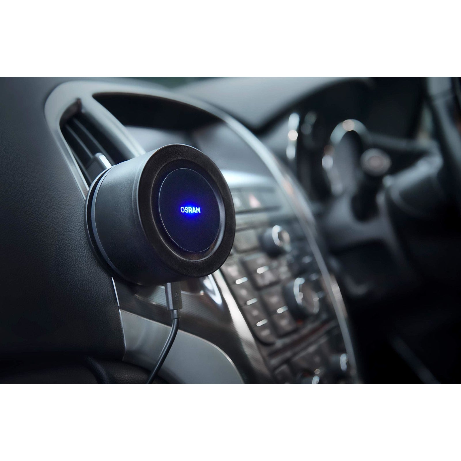 Osram AirZing Mini Air Purifier; Car air purifier with USB port, destroys viruse