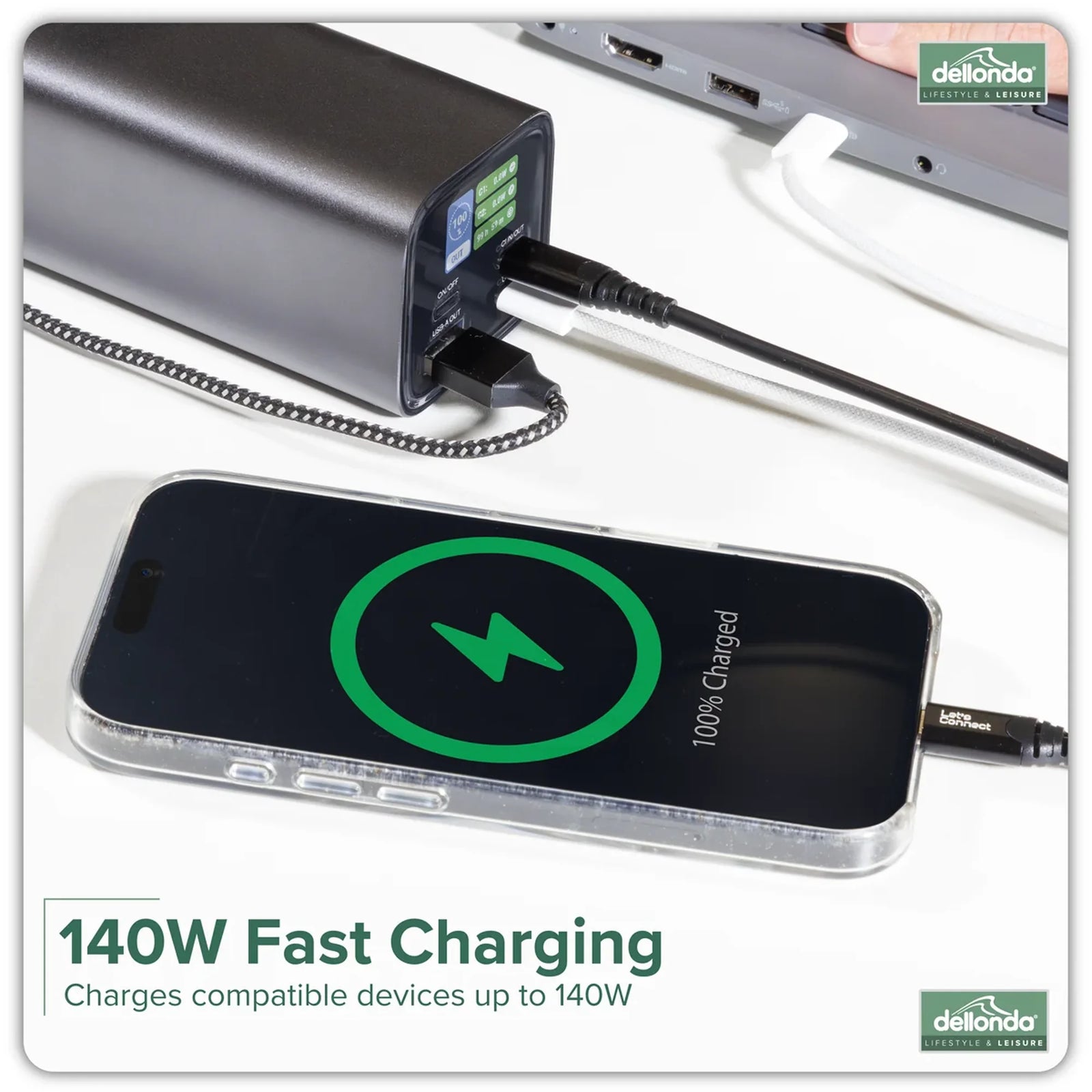 Dellonda Portable Power Bank DL168 27000mAh 140W