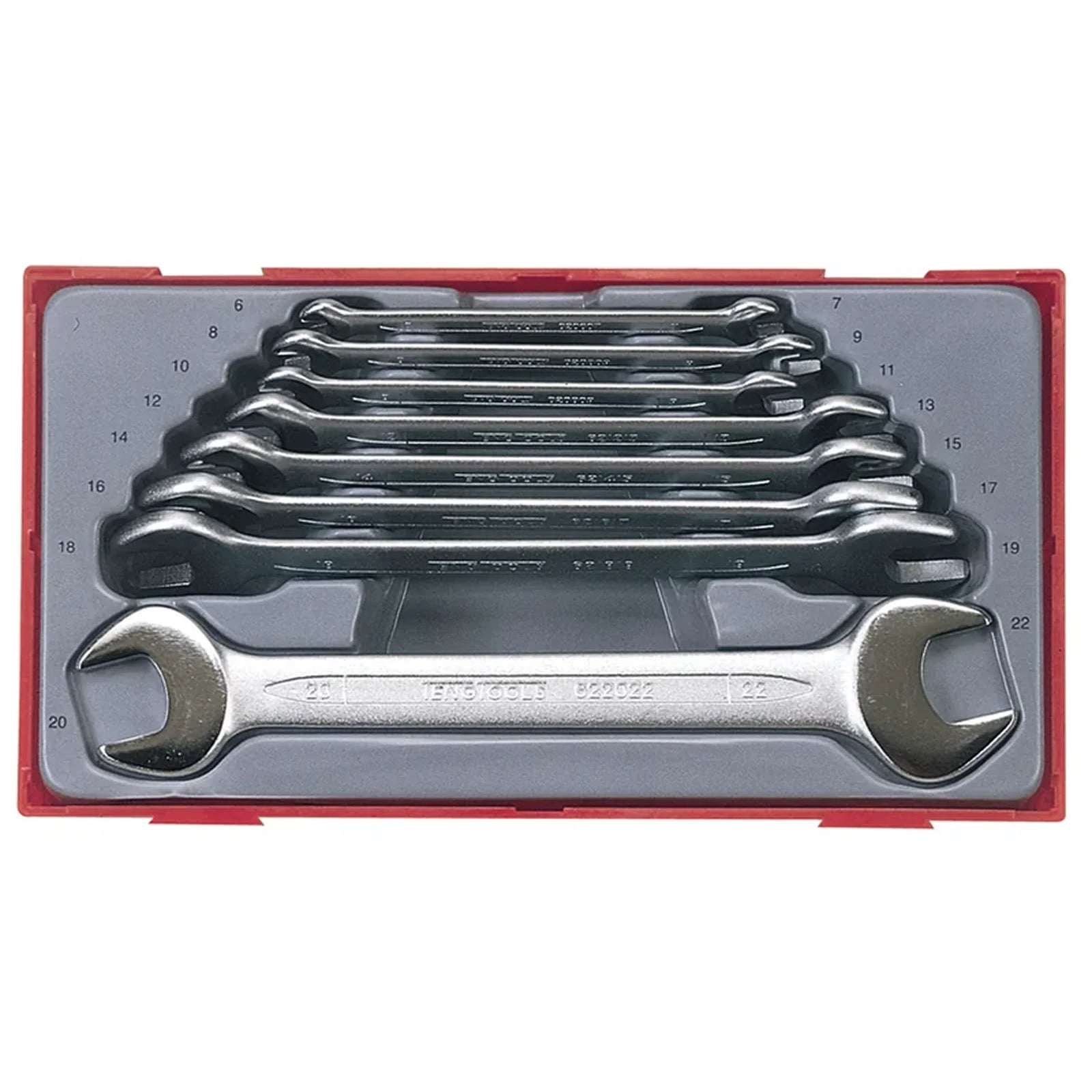 Teng TT6208 Metric Open End Spanner Set, 8 Piece - TENTT6208