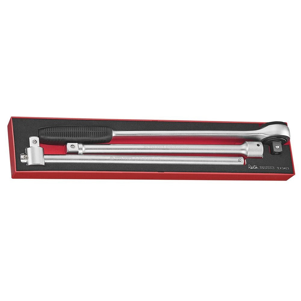 Teng Tools 3/4" Ratchet & Accessories Set FOAMX4 3 Pieces