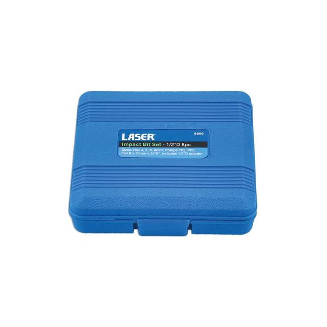 Laser Impact Bit Set 8pc 1/2"D 8506
