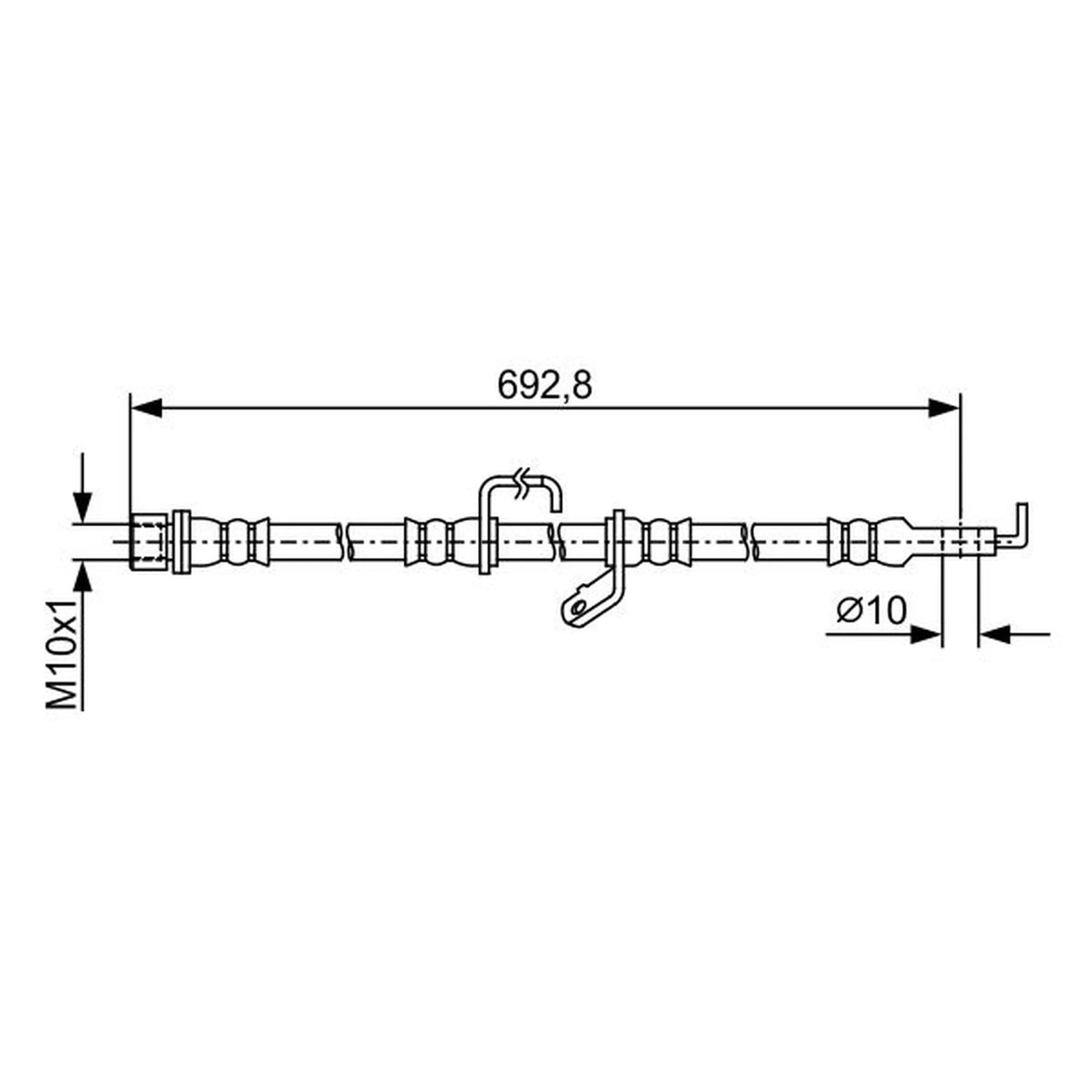 Bosch Brake Hydraulic Hose Line Front Right 1 987 481 921