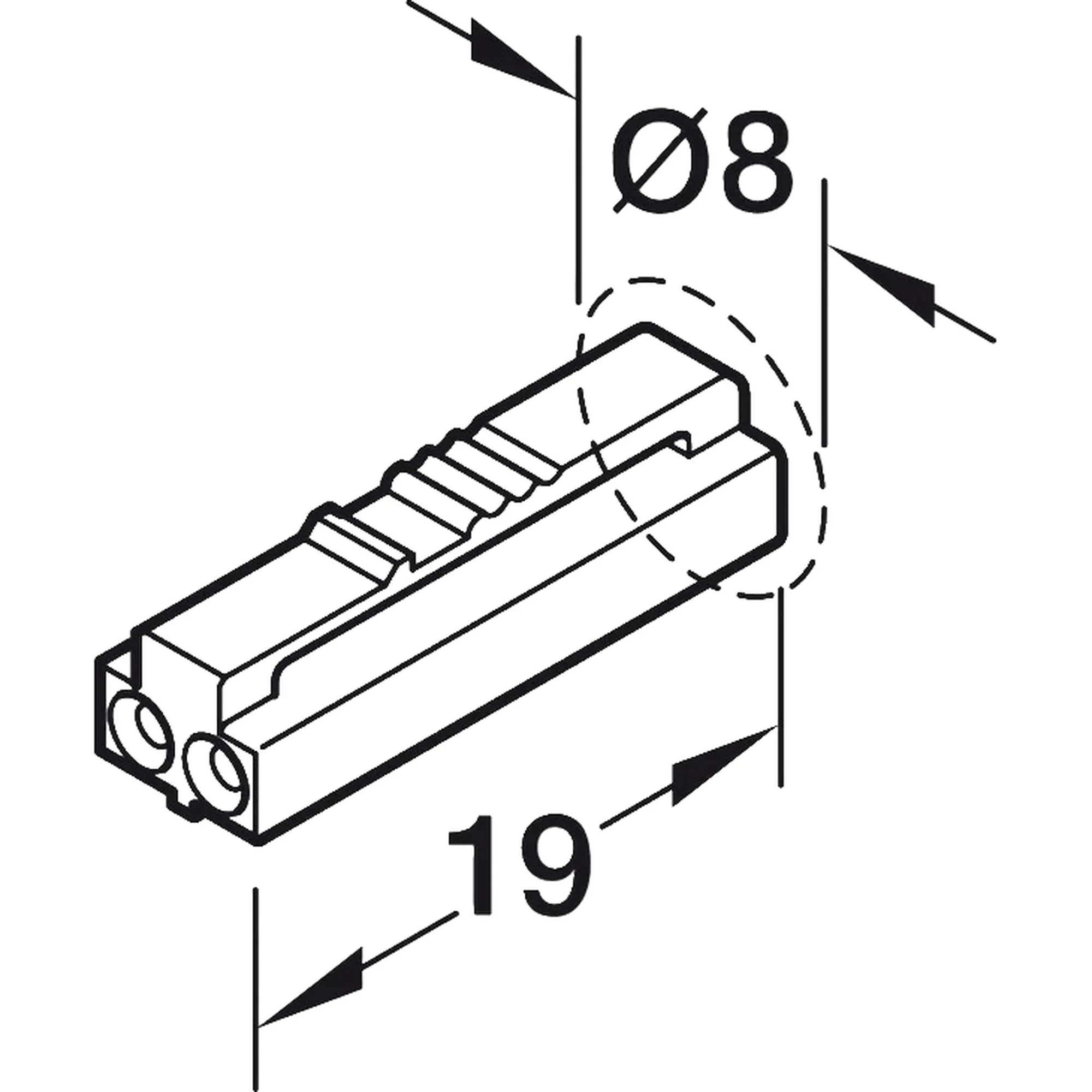 Hafele LED Connection Lead 2000mm with Snap-in Connector