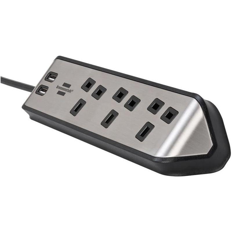Brennenstuhl estilo Corner Extension Lead 240V 3-Gang 13A Black 2m