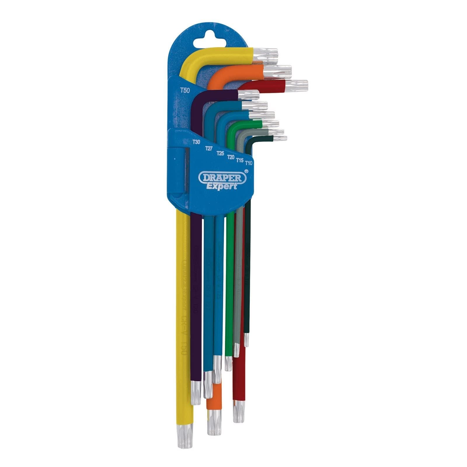 Draper Expert TX-STAR Metric Extra-long Arm Key Set, Colour Coded (9 Piece)