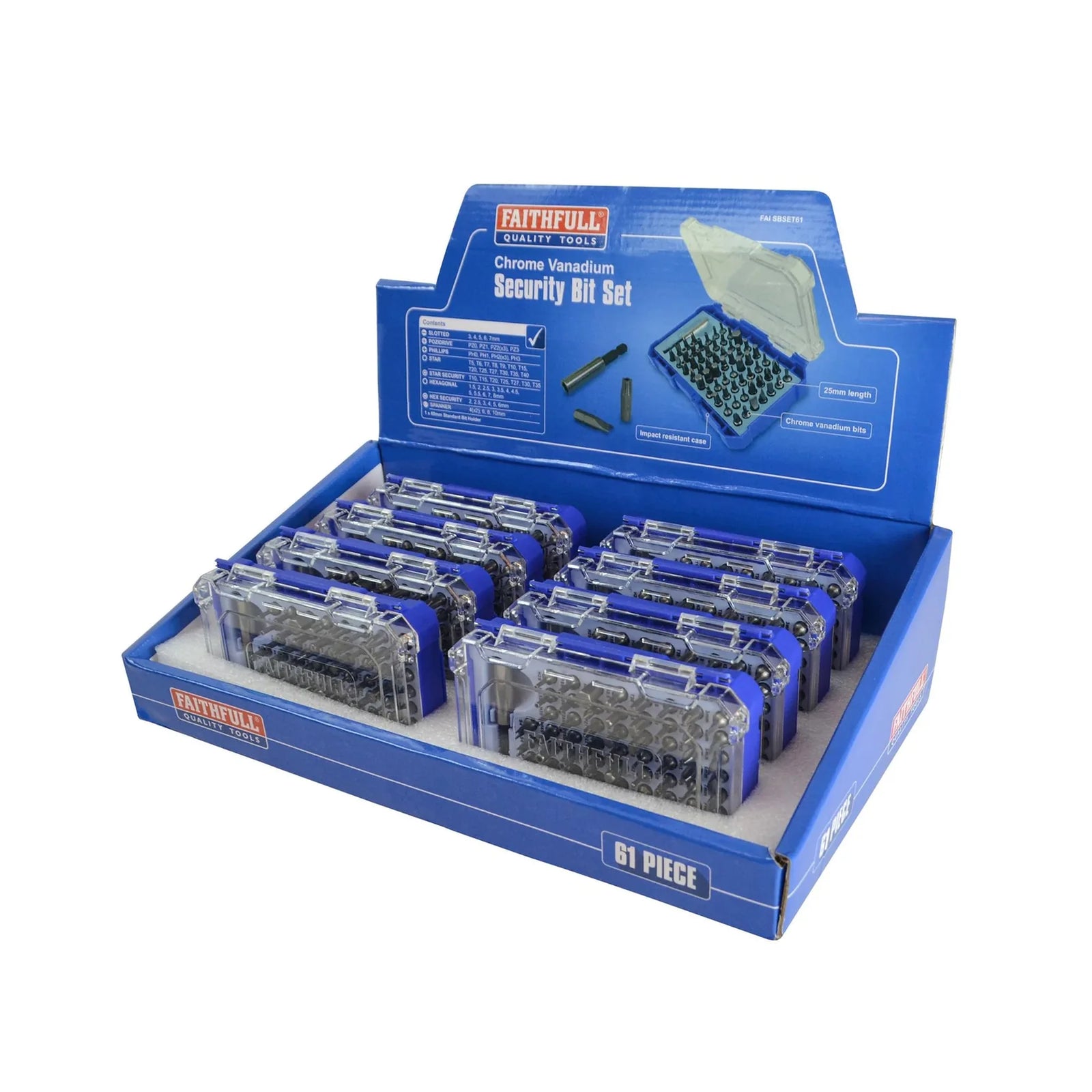 XMS Faithfull 61 Piece Screwdriver Bit Set - FAISBSET61