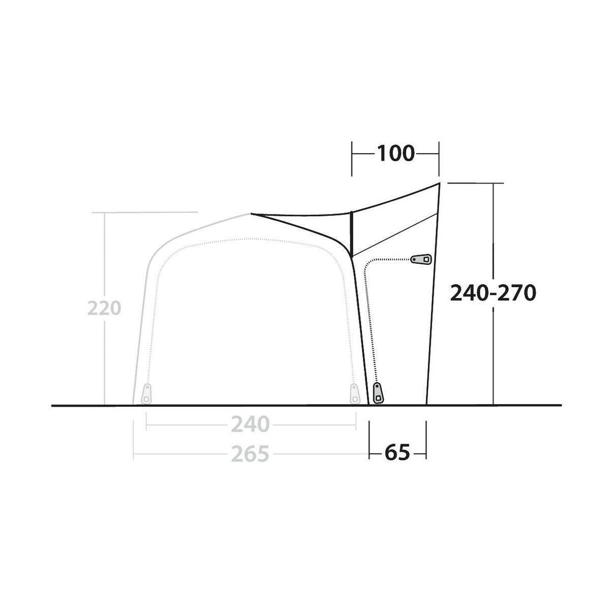 Outwell Mid/Tall Connection Cross PowerAir Access zone 240-270cm