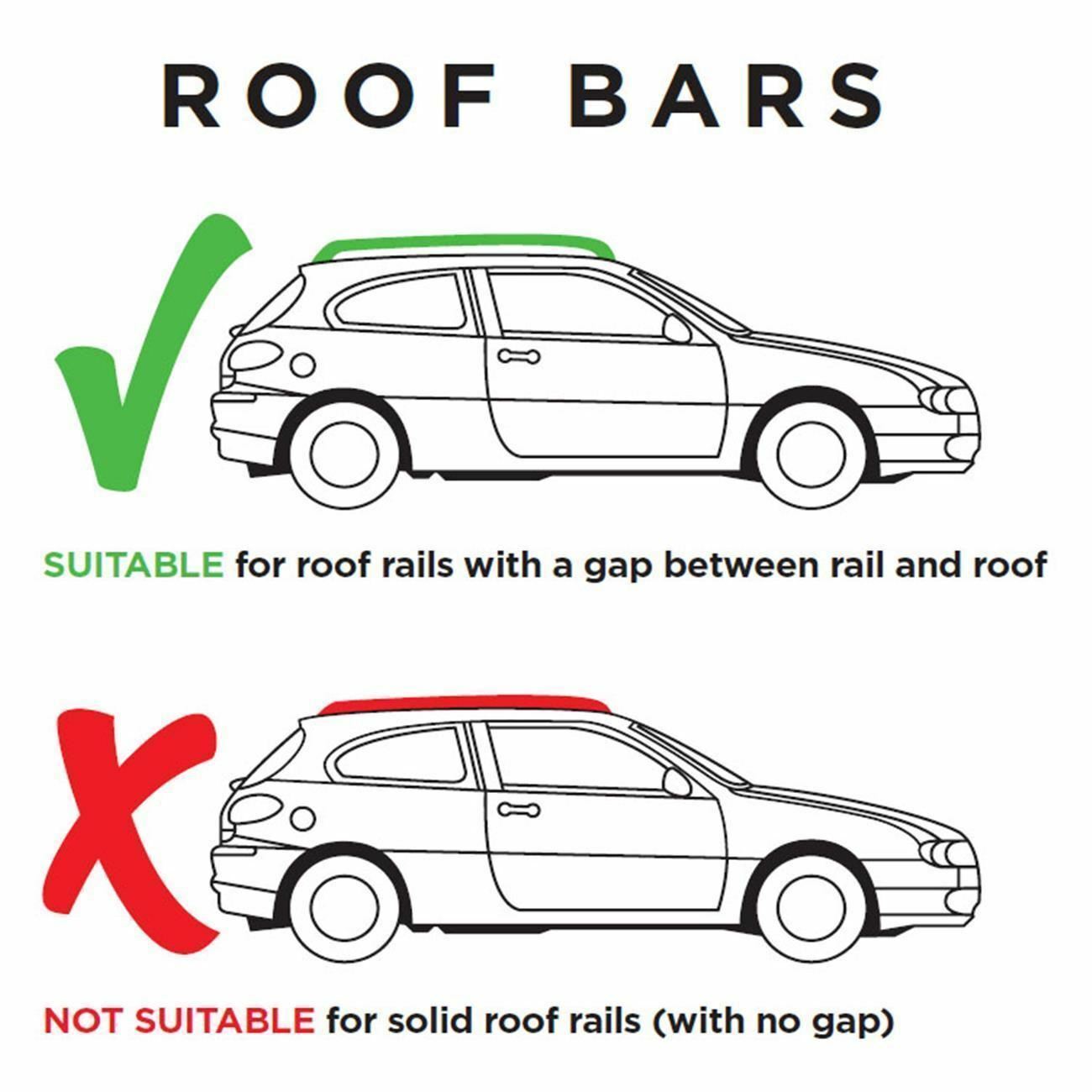 Aluminium Black Locking Roof Rack Cross Bars fits Audi A4 2015-2020 Avant
