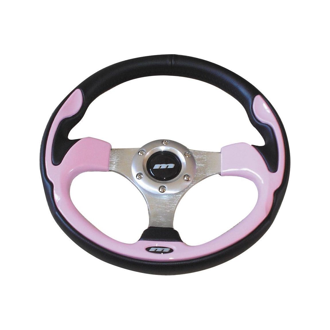 320mm Black & Pink Moulded Steering Wheel + Boss fits BMW 518 535i 524td 525e